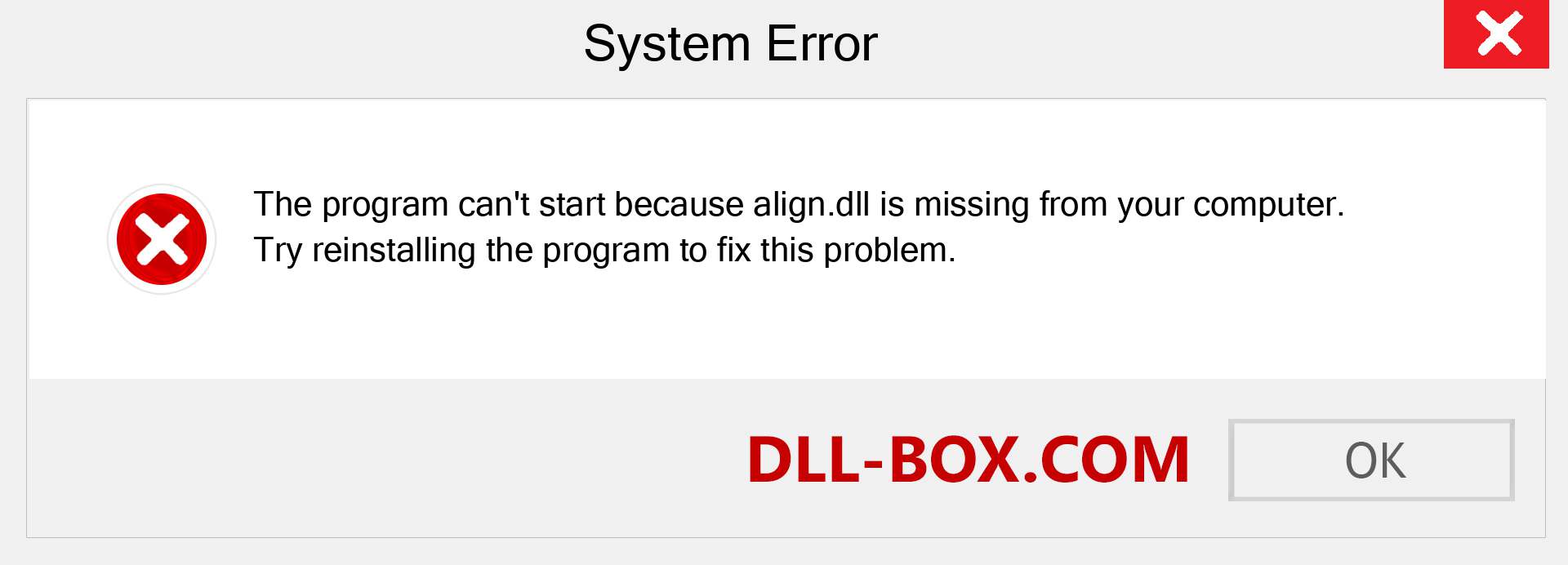  align.dll file is missing?. Download for Windows 7, 8, 10 - Fix  align dll Missing Error on Windows, photos, images